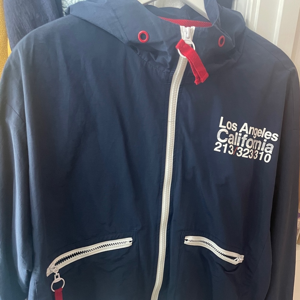 Forever 21 Navy Jacket with Red and White Details